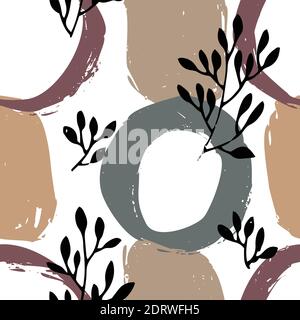 Abstract floral background with circles pattern Stock Vector