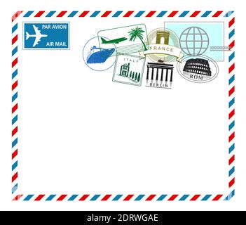 air mail from Europe trip Stock Vector