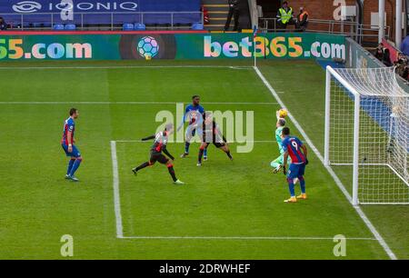 London, UK. 19th Dec, 2020. Mohamed Salah of Liverpool scores his first goal during the Premier League behind closed doors match played without supporters as London is placed under tier 3 of the government covid-19 restrictions, between Crystal Palace and Liverpool at Selhurst Park, London, England on 19 December 2020. Photo by Andy Rowland/PRiME Media Images. Credit: PRiME Media Images/Alamy Live News Stock Photo