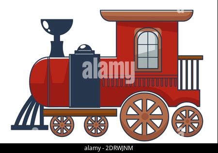 Locomotive wooden or metal toy for kids vector Stock Vector