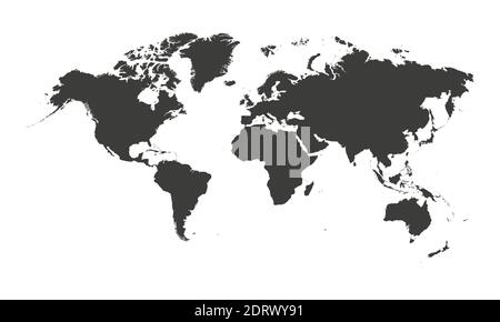 Detailed world map with borders of states.  Stock Vector