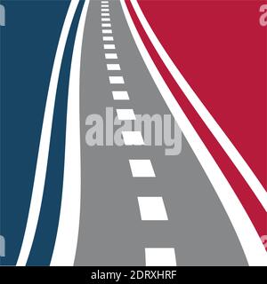 Vector pathway logo combination. Street and direction symbol. Stock Vector
