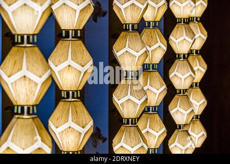 Ceiling lamps in the Okuro Hotel Tokyo Stock Photo