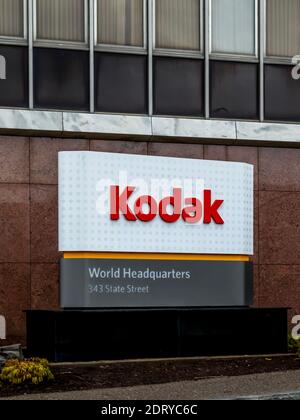 Kodak sign outside their world  headquarters in Rochester, USA. Stock Photo