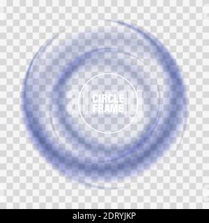 Blue circle on the light background Wave background Stock Vector