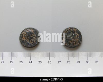 Ruler: Septimius Severus, Emperor of Rome, A.D. 146–211, ruled 193–211, Mint: Petra, Coin of Septimius Severus, Emperor of Rome from Petra, 193–211, Copper, 7.21 g, 11:00, 22 mm, Made in Petra, Roman, 2nd–3rd century, Numismatics Stock Photo