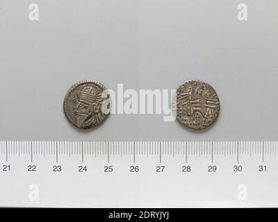 Ruler: Artabanus  IV of Parthia, ruled 213–224, Mint: Parthia, 1 Drachm of Artabanus V from Parthia, 213–27, Silver, 3.63 g, 12:00, 19.0 mm, Made in Parthia, Parthian, 3rd century A.D., Numismatics Stock Photo