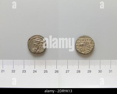 Ruler: Artabanus  IV of Parthia, ruled 213–224, Mint: Parthia, 1 Drachm of Artabanus V from Parthia, A.D. 213–27, Silver, 3.22 g, 11:00, 17.3 mm, Made in Parthia, Parthian, 3rd century A.D., Numismatics Stock Photo