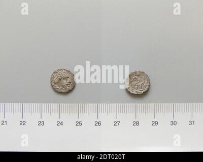 Mint: Bactria, Coin from Bactria, 3rd century B.C., Silver, 1.02 g, 5:00, 13.2 mm, Made in Bactria, Greek, 3rd century B.C., Numismatics Stock Photo