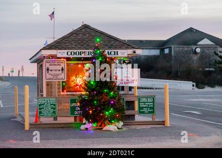 Christmas decorations at Coopers Beach, Southampton, NY Stock Photo