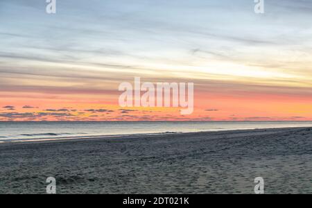 Sunset at Coopers Beach in Southampton, NY Stock Photo