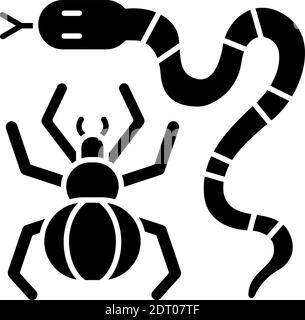 Dangerous animals black glyph icon Stock Vector