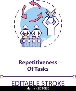 Tasks repetitiveness concept icon Stock Vector