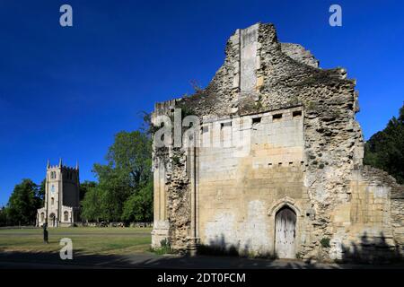 Summer view of Ramsey Abbey Gatehouse, Ramsey town, Huntingdonshire, Cambridgeshire, England Stock Photo