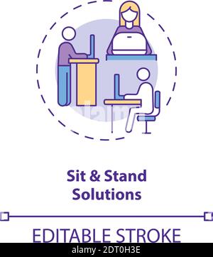 Standing ergonomic position icon. Outline standing ergonomic position ...