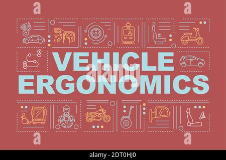 Vehicle ergonomics word concepts banner Stock Vector