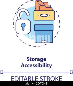 Storage accessibility concept icon Stock Vector