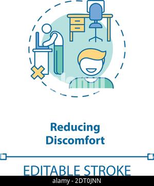 Reducing discomfort concept icon Stock Vector