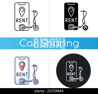 Electric scooter rental icon Stock Vector