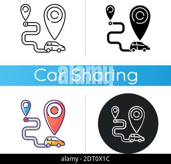 One way carsharing icon Stock Vector