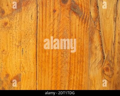 Natural surface of rustic wood flooring with wide vertical planks Stock Photo
