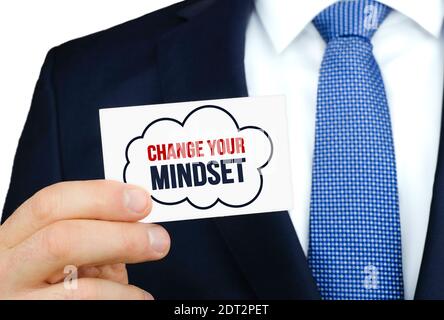 Change your Mindset - business card message Stock Photo