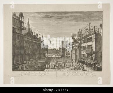 Artist: Georg Gottfried Winckler, German, 1710–1786, The Street Saint Bassi and its Temple in Venice, Engraving, image: 30.8 × 42.7 cm (12 1/8 × 16 13/16 in.), Made in Germany, German, 18th century, Works on Paper - Prints Stock Photo