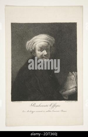 Artist: Giuseppe Longhi, Italian, 1766–1831, Rembrandt ii Effigies, Engraving, image: 28 × 18.5 cm (11 × 7 5/16 in.), Made in Italy, Italian, 18th century, Works on Paper - Prints Stock Photo