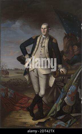 Artist: Charles Willson Peale, American, 1741–1827, Subject: George Washington, American, 1732–1799, LL.D. 1822, George Washington at the Battle of Princeton, Oil on canvas, 95 × 61 in. (241.3 × 154.9 cm), Given by the Associates in Fine Arts and Mrs. Henry B. Loomis in memory of Henry Bradford Loomis, B.A. 1875, American, 18th century, Paintings Stock Photo