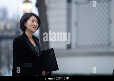 French Junior minister for small and medium enterprises, Innovations and Digital Economy Fleur Pellerin arrives at the ministry of interior, in Paris, France, on January 3, 2014. Photo by Christophe Guibbaud/ABACAPRESS.COM Stock Photo