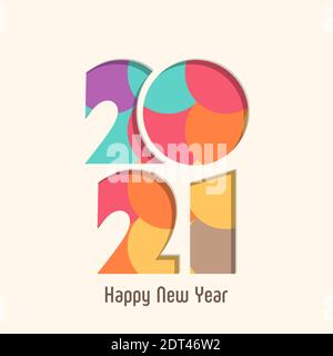 Happy new year 2021 Text Design vector. Stock Vector