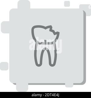 broken tooth vector icon modern simple vector illustration Stock Vector
