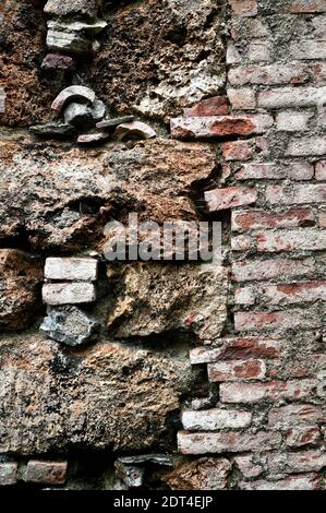 Old red bricks wall. Banner background Stock Photo