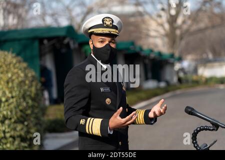 Surgeon General of the United States VADM Jerome M. Adams, M.D., M.P.H speaks to the media at the White House, in Washington, DC, December 21, 2020. Credit: Chris Kleponis/Pool via CNP /MediaPunch Stock Photo