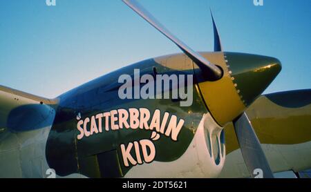 Wartime art painted on the fuselage of various fighters and bombers. Stock Photo