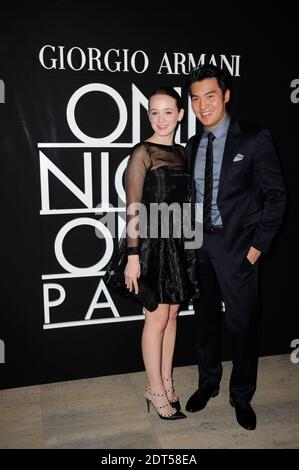 Catherine Peterson and Ray Chen attending the Giorgio Armani s