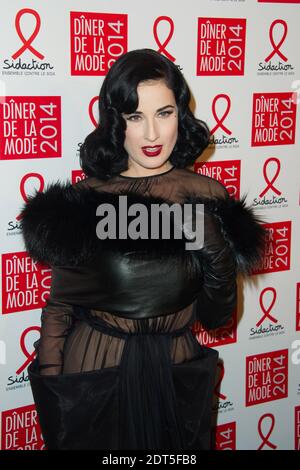 Dita Von Teese attending the Sidaction Gala Dinner at Pavillon d'Armenonville in Paris, France on January 23, 2014. Photo by Laurent Zabulon/ABACAPRESS.COM Stock Photo