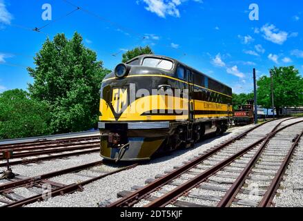 EMD diesel demonstrator locomotive #103-A at the National Museum of Transportation Stock Photo