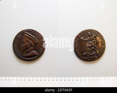 Ruler: Cosimo de’ Medici, 1389–1464, Medal of Cosimo dei Medici, after 1465, Bronze, 201.95 g, 12:00, 79 mm, Made in Florence, Italy, Italian, 15th century, Numismatics Stock Photo