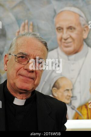 Vatican Spokesman Federico Lombardi attend a press conference after Pope Francis Received American Jewish Committee (AJC) Leadership Delegation at Vatican on February 13, 2014. A pioneer in advancing Catholic-Jewish relations over many decades, AJC enjoys close, cooperative relations with the Vatican, as well as with American Catholic leadership. 'I am very grateful to you for the distinguished contribution you have made to dialogue and fraternity between Jews and Catholics,' Pope Francis said. Photo by Eric Vandeville/ABACAPRESS.COM Stock Photo