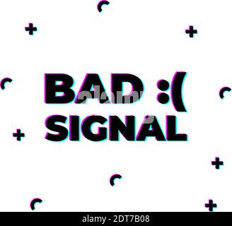 Glitch no signal on white backdrop. VHS . Old video template. Pixel digital noise. Vector illustration Stock Vector
