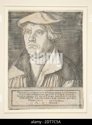 Artist: Heinrich Aldegrever, Germany, 1502–1555/61, Martin Luther (1483-1546), Engraving, 16.7 × 12.7 cm (6 9/16 × 5 in.), Made in Germany, German, 16th century, Works on Paper - Prints Stock Photo