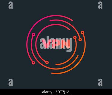 VPN - virtual private network icon. Simple symbol. Outline modern design element. Simple black flat vector sign Stock Vector