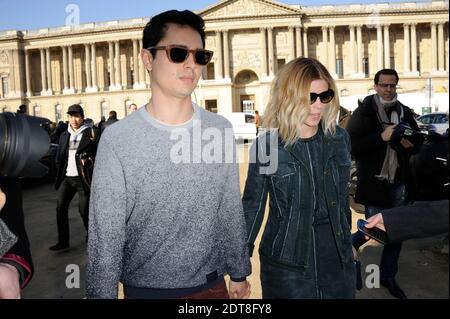 Kate Mara and boyfriend Max Minghella arriving for the Louis Vuitton Fall-Winter 2014/2015 Ready-To-Wear collection show held at Cour Carree du Louvre in Paris, France on March 5, 2014. Photo by Alban Wyters/ABACAPRESS.COM Stock Photo