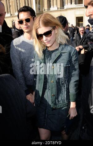 Kate Mara and boyfriend Max Minghella arriving for the Louis Vuitton Fall-Winter 2014/2015 Ready-To-Wear collection show held at Cour Carree du Louvre in Paris, France on March 5, 2014. Photo by Alban Wyters/ABACAPRESS.COM Stock Photo