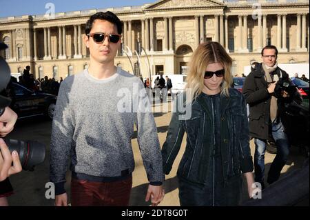 Kate Mara and boyfriend Max Minghella arriving for the Louis Vuitton Fall-Winter 2014/2015 Ready-To-Wear collection show held at Cour Carree du Louvre in Paris, France on March 5, 2014. Photo by Alban Wyters/ABACAPRESS.COM Stock Photo