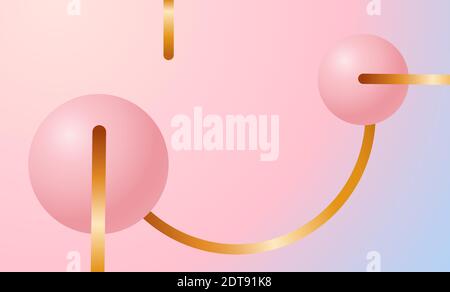 3D design concept in art deco style Stock Vector