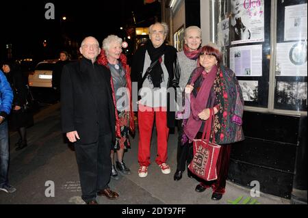 Agnes Varda, Corinne Marchand, Dorothee Blanck, Serge Korber and Michel Legrand attending the premiere of 'Cleo De 5 A 7' held at Le Champollion in Paris, France on March 18, 2014. Photo by Alban Wyters/ABACAPRESS.COM Stock Photo