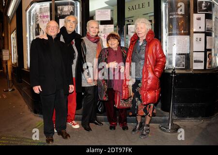 Agnes Varda, Corinne Marchand, Dorothee Blanck, Serge Korber and Michel Legrand attending the premiere of 'Cleo De 5 A 7' held at Le Champollion in Paris, France on March 18, 2014. Photo by Alban Wyters/ABACAPRESS.COM Stock Photo