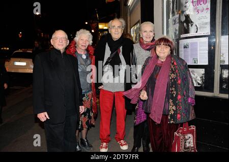 Agnes Varda, Corinne Marchand, Dorothee Blanck, Serge Korber and Michel Legrand attending the premiere of 'Cleo De 5 A 7' held at Le Champollion in Paris, France on March 18, 2014. Photo by Alban Wyters/ABACAPRESS.COM Stock Photo